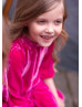 Raspberry Velvet Knee Length Simple Flower Girl Dress